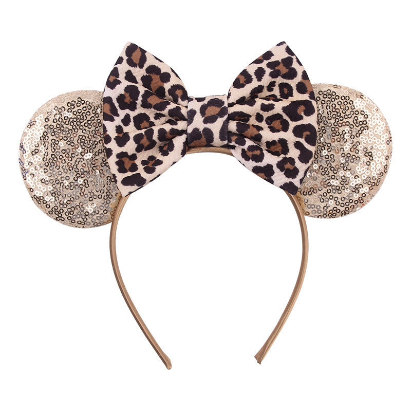 Amazon Cross-border New Headband Baby Holiday Hair Accessories AliExpress Leopard Print Hairband Mickey Children's Headband
