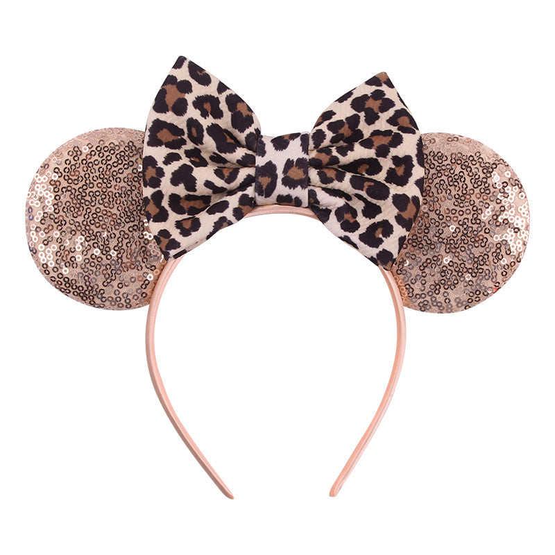 Amazon Cross-border New Headband Baby Holiday Hair Accessories AliExpress Leopard Print Hairband Mickey Children's Headband