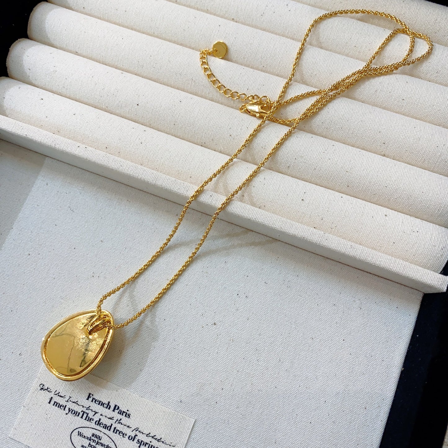 French Retro European And American Niche Design Egg-shaped Water Drop Pendant Necklace Minimalist Advanced Cold Style Silver Egg Sweater Chain