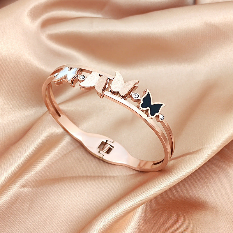 Titanium Steel Bracelet Butterfly Opening Simple Bracelet