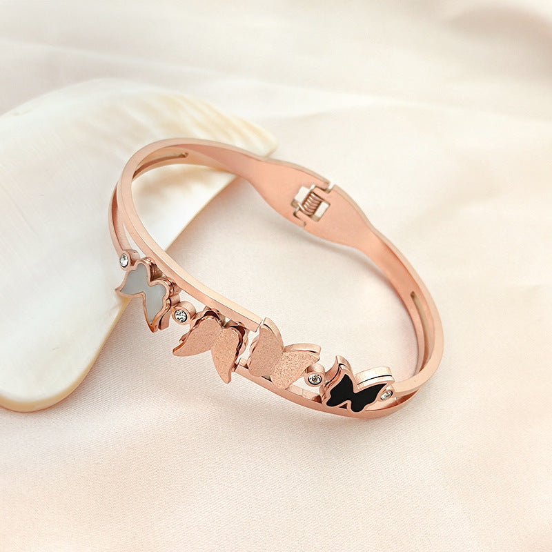Titanium Steel Bracelet Butterfly Opening Simple Bracelet