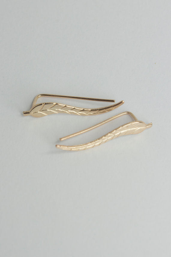 Vintage Leaf Stud Earrings