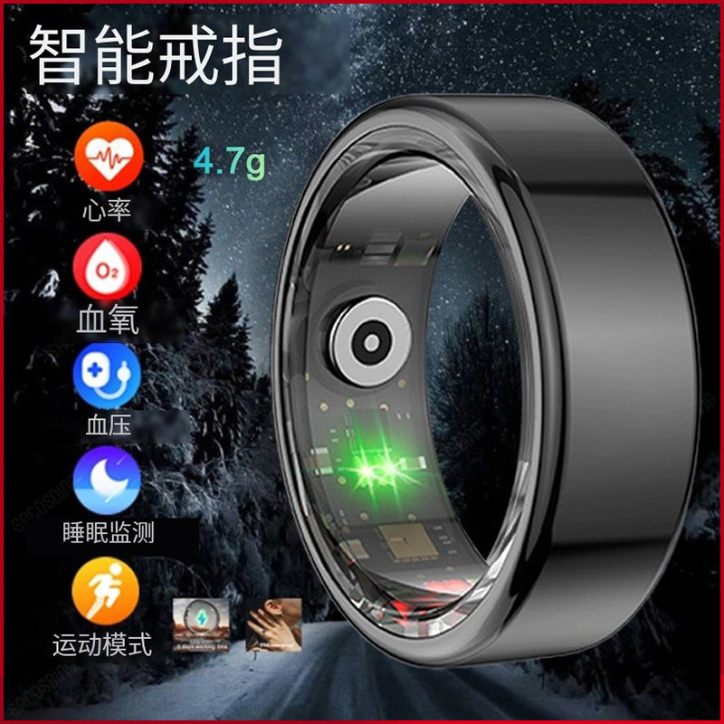 Smart Ring Black Technology Bluetooth Smart Ring Blood Glucose Monitoring Heart Rate Blood Pressure Health Sleep Bluetooth Ring