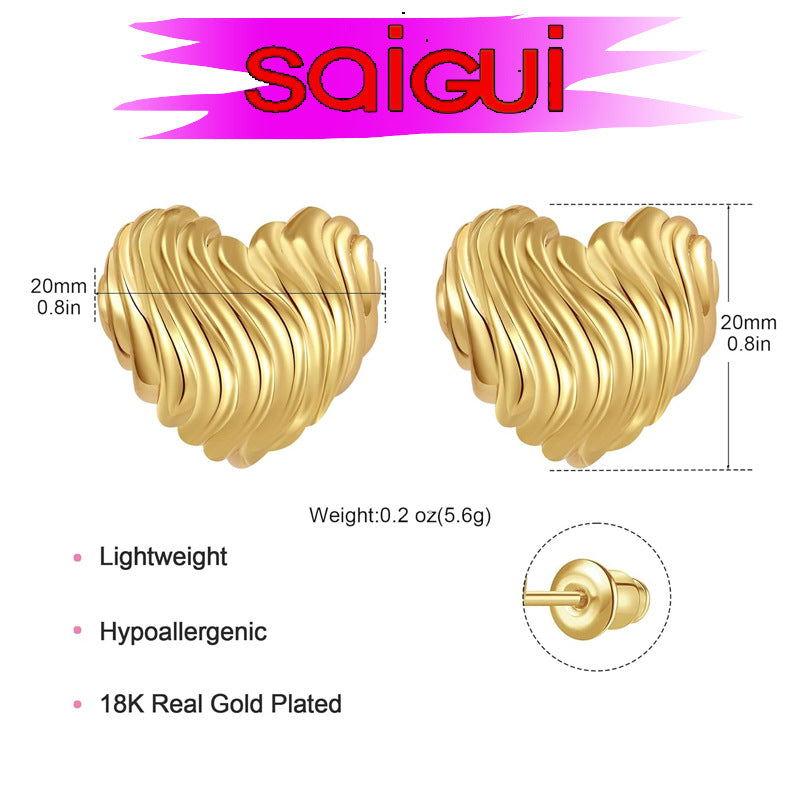 Personalized Lovely Stud Earrings Women&#039;s Light Luxury High-grade Ear Piercing Niche Temperament French Retro Earrings Fashion