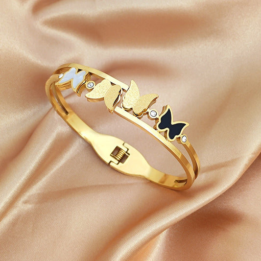 Titanium Steel Bracelet Butterfly Opening Simple Bracelet